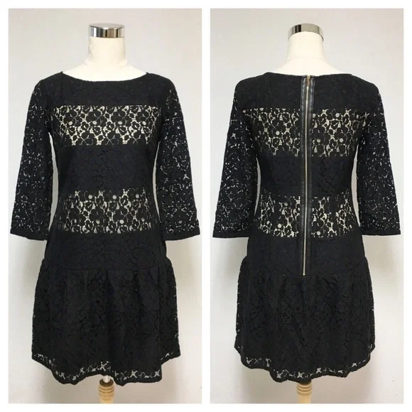 Ann Taylor Crochet Knit Lace Drop Waist Dress - Picture 2 of 10
